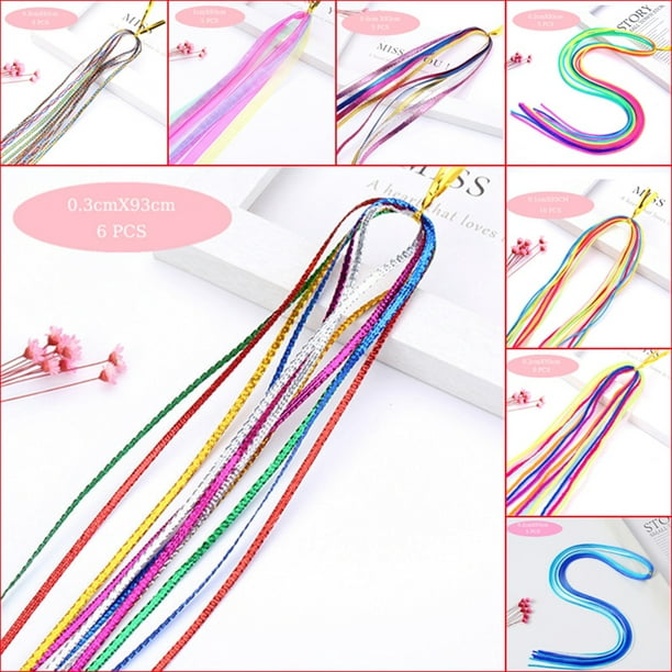 Hair Braided Rope Decorative DIY Colorful Dreadlock Ribbon Hair Braiding  String 