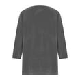 thumbnail image 5 of Tauxra Ladies' V Neck Top, Casual Fashionable Solid Color 3/4 Sleeve Metallic Velvet Shirt, 5 of 7