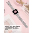 thumbnail image 4 of TOYOUTHS Compatible with Fitbit Versa 2 Bands for Women, Lace Silicone Strap for Fitbit Versa/Versa Lite Edition Watch Stretchy Flower Hollow-out Breathable Sport Wristband,Grey, 4 of 7