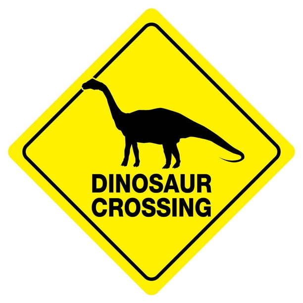 Dinosaur Crossing Funny Novelty Sign 1106