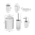 thumbnail image 3 of kkbbma under $5 Bathroom Accessory Set, 6 Piece Bathroom Accessory Set, Soap Dispenser Toothbrush Holder Toilet Brush Trash Can Set, Modern Plastic Bathroom Organizer Kit, 3 of 5