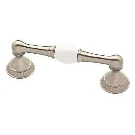 Liberty P23119c-SN Dual Mount 3" & 3 3/4" Palermo White & Nickel Cabinet Drawer Pull