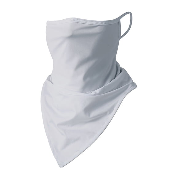 UV Face Mask UPF 50 Unisex Breathable Face Cover Sun UV Protection Earloop Neck Gaiter Scarf for Summer Outdoor Activities Light Gray One Size