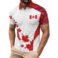 thumbnail image 1 of Men's Shirt with Maple Leaf Button Print for Canadian National Day Performance Knit Breathable Comfort Everyday Casual EssentialDesigned for Spring Autumn Winter, 1 of 4