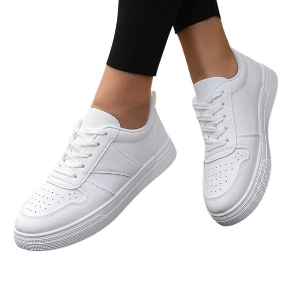 Willtoo Women Fashion Sneakers Slip-on Platform Shoes Lace-up Non-Slip Casual Walking Shoes for Daily Sport Wear