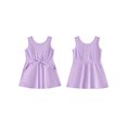 thumbnail image 2 of BemeyourBBs Toddler Baby Girl Summer Tank Dress Clothes Casual Solid Color Elastic Waist Sleeveless Pockets Dress Cute Beach Party Casual Dress, 2 of 9