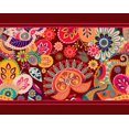 thumbnail image 2 of IBA Indianbeautifulart Feuilles Rouges & Clip Floral Art Dentelles en Tissu pour Artisanat Bordure en Velours Imprimée Ruban de Couture 9 Yards 3 Pouces, 2 of 2
