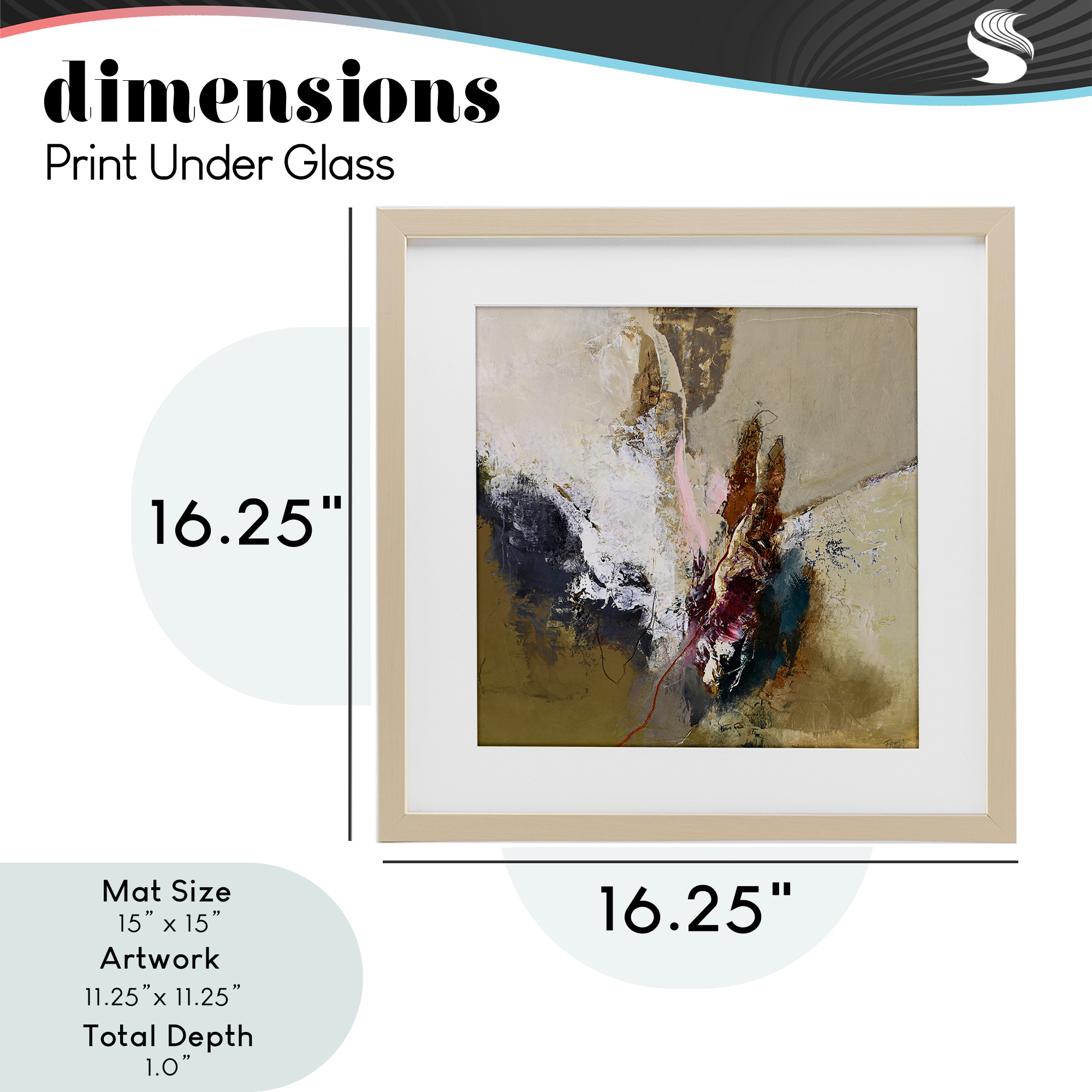 Earthy Mood Composition Birch Framed Print Under Glass, design by Design Fabrikken