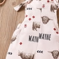 thumbnail image 5 of hirigin Kids Girls Suspender Pants, Sleeveless Bull Print Summer Flare Pants for Casual Daily, 5 of 8