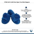thumbnail image 5 of CTM Girl's Soft Pom Open Toe Slide Slippers, 5 of 5