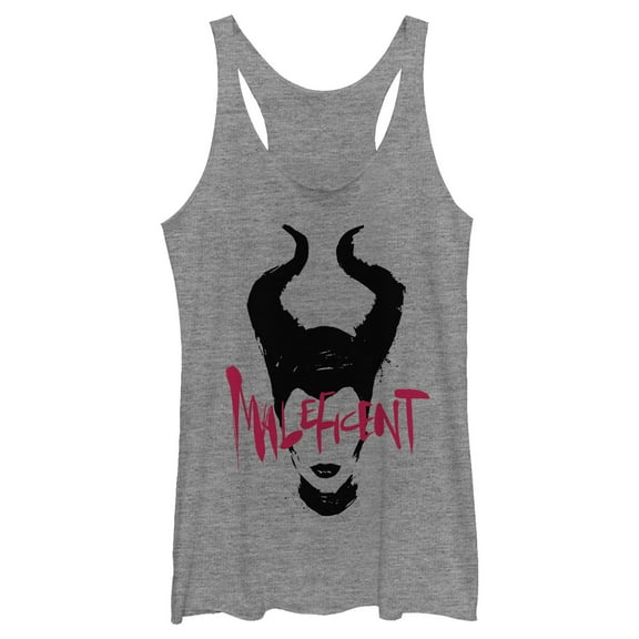 Women's Maleficent: Mistress of All Evil Lips  Racerback Tank Top Gray Heather Large