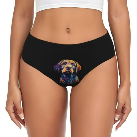 Womens Underwear - Colorful Patterned Dog No Show Seamless Underwear for Women  Soft Stretch Womens Panties  Hipster Ladies Panties Bikini Underwear Briefs