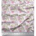 thumbnail image 1 of Soimoi Rayon Fabric Leaves & Rose Flower Print Fabric by the Yard 42 Inch Wide, 1 of 3