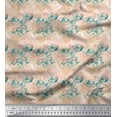 thumbnail image 1 of Soimoi Tissu en Voile de Coton Imprimé Feuilles & Roses au Mètre 42 Pouces de Large, 1 of 3