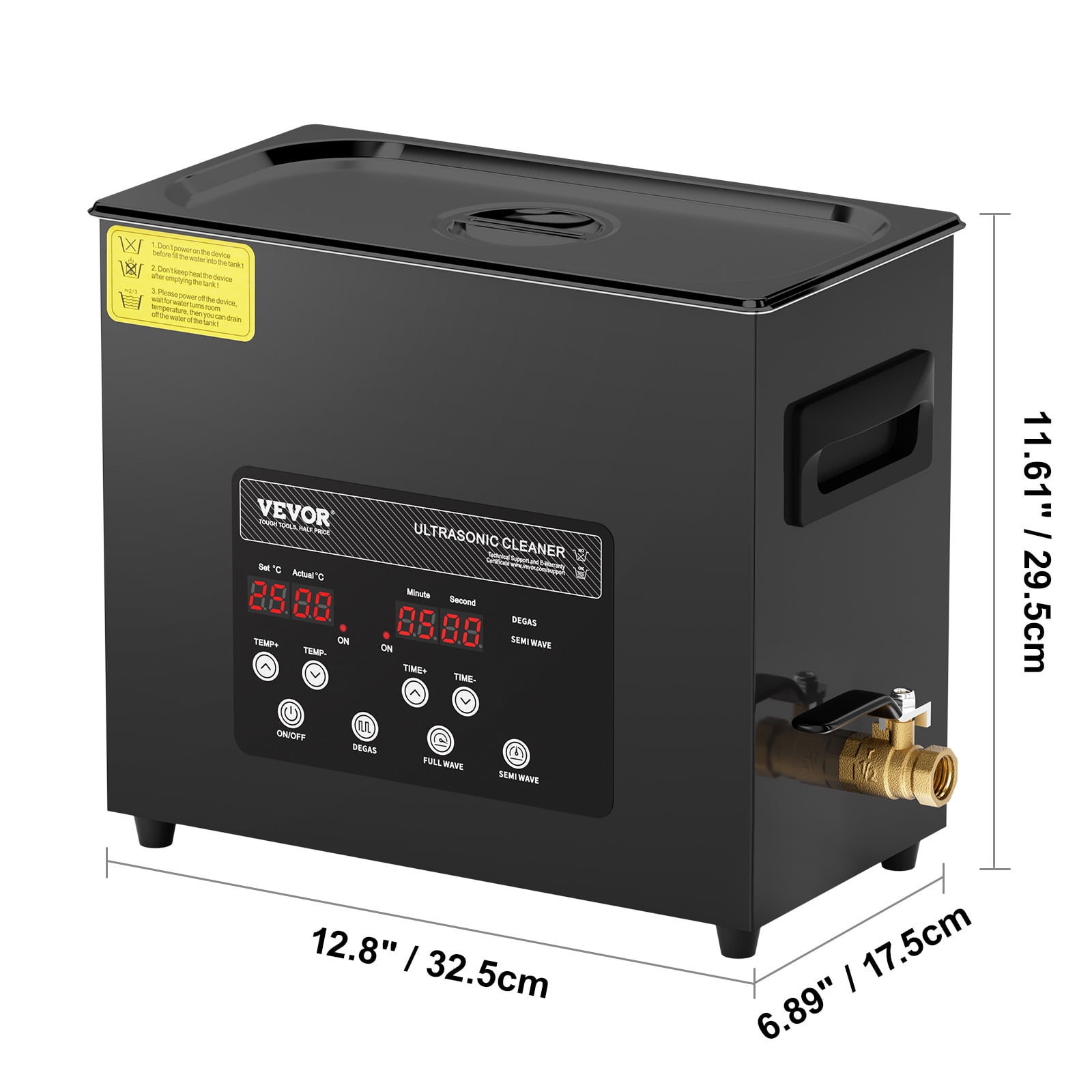 VEVOR 6L Ultra Sonic Cleaner, 180W Digital Ultrasonic Cleaning Machine with Gentle Mode & Upgraded Degassing, 40kHz Industrial Ultrasound Cleaner with Heater & Timer for Retainer, Jewelry, Tools