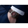 thumbnail image 6 of Carribean Joe Men's Analog Watch, Quartz Movement,Silver Round Alloy Case, Decorative Red Sunray Dial, Burgundy Vegan Leather Strap, Casual Dress Fashion Wrist Watch for Men, 6 of 6