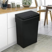 Dkeli Plastic Kitchen Trash Can Automatic 13 Gallon Garbage Can with Lid, Black
