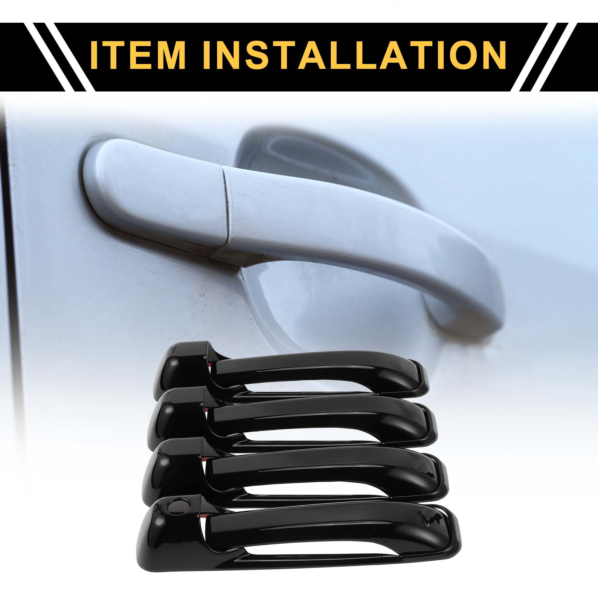 Unique Bargains 4pcs Exterior Door Handle Cover for Dodge for Ram 1500 2009-2018 Black