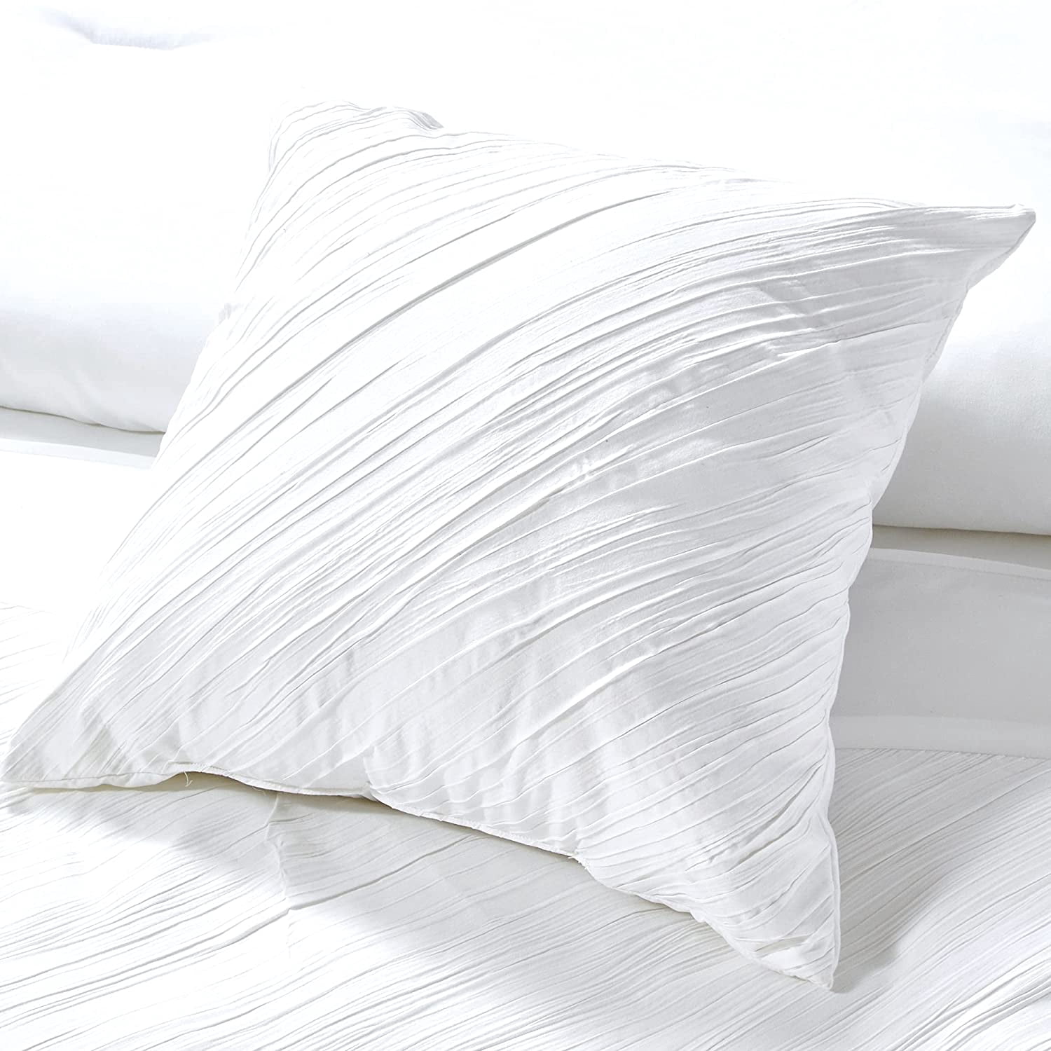 Chezmoi Collection Sara 7-Piece Textured Geometric Stripe Embroidery Comforter Set