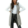 thumbnail image 4 of Long Vest For Women Sevevn Women's Quilted Long Hooded Vest Lightweight Zip Up Puffer Gilet Sleeveless Fall Winter Coat, 4 of 8