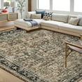 thumbnail image 2 of GlowSol 9' x 12' Area Rugs for Living Room Bedroom Vintage Distressed Floral Rugs Soft Foldable Rug, Brown, 2 of 7