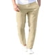 thumbnail image 2 of Pantalones largos para hombre, informales, de lino, con cordón, bolsillos, cinturón elástico, rectos, lisos., 2 of 5