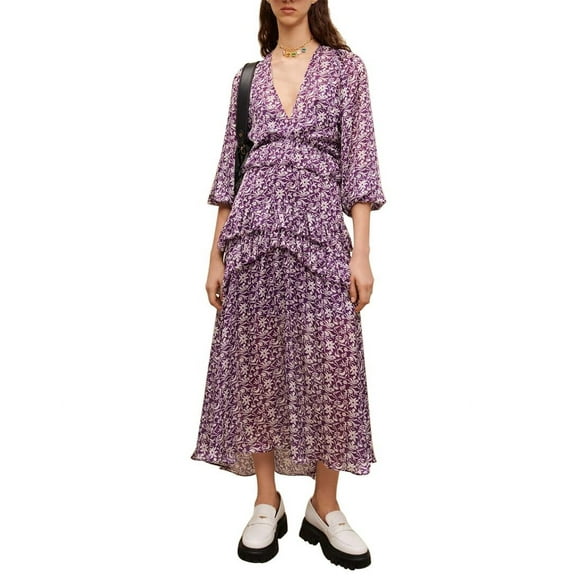 Maje womens  Ronirique Maxi Dress, T36, Purple