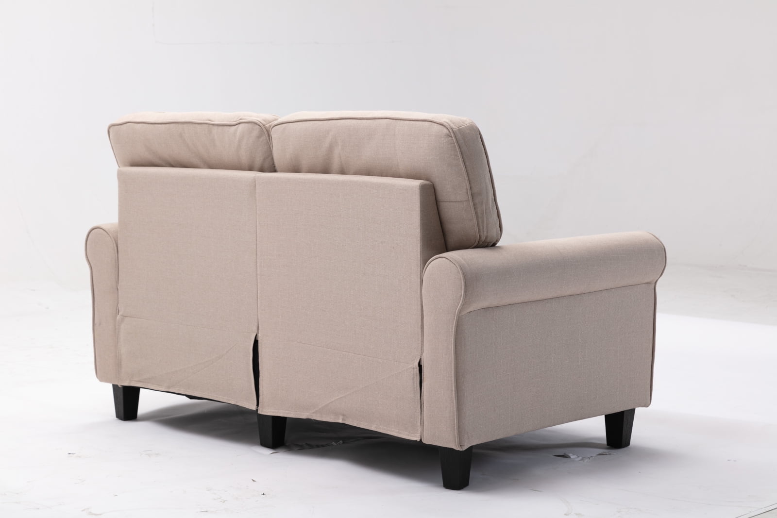 Modern Loveseat Traditional Soft Upholstered 61 Inch Loveseat Sofa Comfortable Apartment Couch With 2 Seat Beige Weave Walmart Com Walmart Com