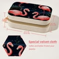 thumbnail image 5 of Flamingo Velvet Portable Necklace Organizer Box with Removable Compartment – Decorative Gift and Necklace Holder, 5 of 7