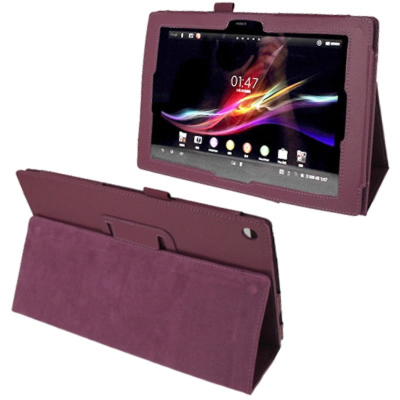 combinatie Voorkeur straal AMZER Texture Leather Case with Holder for Sony Xperia Tablet Z / 10.1 -  Purple - Walmart.com