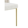 thumbnail image 3 of 2 Dining Chair , White Seat With Brown Leg, Ergonomic Support Back, Slip Pad, Space Saving, Antique Fabric Metal Dinning Comfortable Foot, 3 of 5