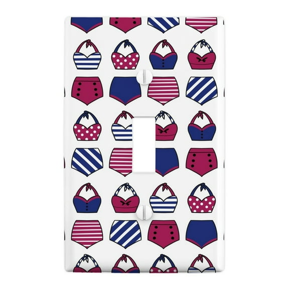Retro Vintage Women's Swimsuit Pattern Plastic Wall Decor Toggle Light Switch Plate Cover