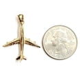 thumbnail image 3 of 14k yellow Gold solid Airplane Aviation 3D pendant charm gift fine jewelry 3.4g, 3 of 12