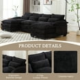 thumbnail image 2 of MOONMISS Chenille Upholstered U-Shaped Oversized four-seater Living Room Sectional Sofa With Wooden Frame-Black, 2 of 5
