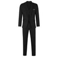 thumbnail image 4 of Asqwmvz Solid color casual business attire mens suit jacket Men’s Suit Slim 3 Piece Suit Business Wedding Party Jacket Vest & Pants Coat Black, 4 of 9