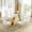 Gold Table+Gold White Chair, variant on Glass Dining Table Set of 7, 70” Tempered Glass Top with Twisted X-Shaped Stainless Steel Base, 6 Velvet Cushioned Chairs, for Kitchen & Office