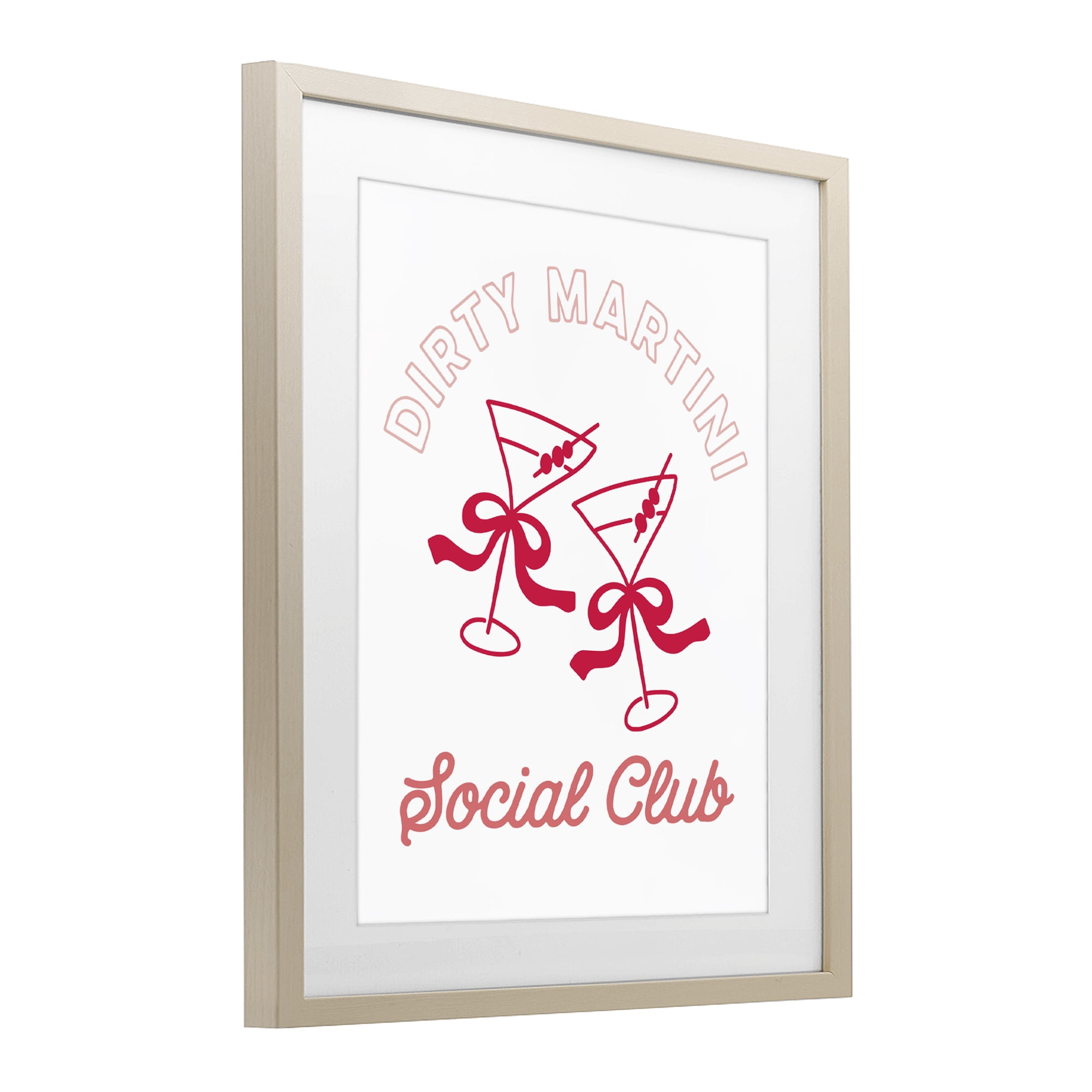 Stupell Industries Pink Martini Social Club Birch Framed Print Under Glass, design by Lettered and Lined
