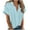 Blue, variant on LEAVINGSUO 2026 50% off Clear! Womens Tops Fashion Woman Causal Button Solid Blouse Short Sleeve T-Shirt Summer Tops