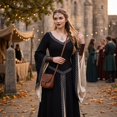 thumbnail image 6 of Renaissance Costume Women, Victorian Dress, Renaissance Dress Women, Medieval Dress for Women Steampunk Witch Dress Cosplay Halloween Princess Costume Gothic Retro Flare Sleeve Ball Gown, Black L, 6 of 6