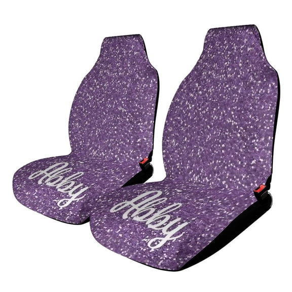Dark Purple Glitter Car Seat Covers Front Seats Universal Fit for Cars SUV Truck Auto Interior Accessories