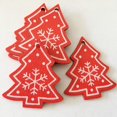 thumbnail image 3 of 12Pcs Wooden Christmas Tree Pendent Christmas Snowflake Star Ornament Xmas Home Party Wedding New Year Hanging Red Decoration, 3 of 5