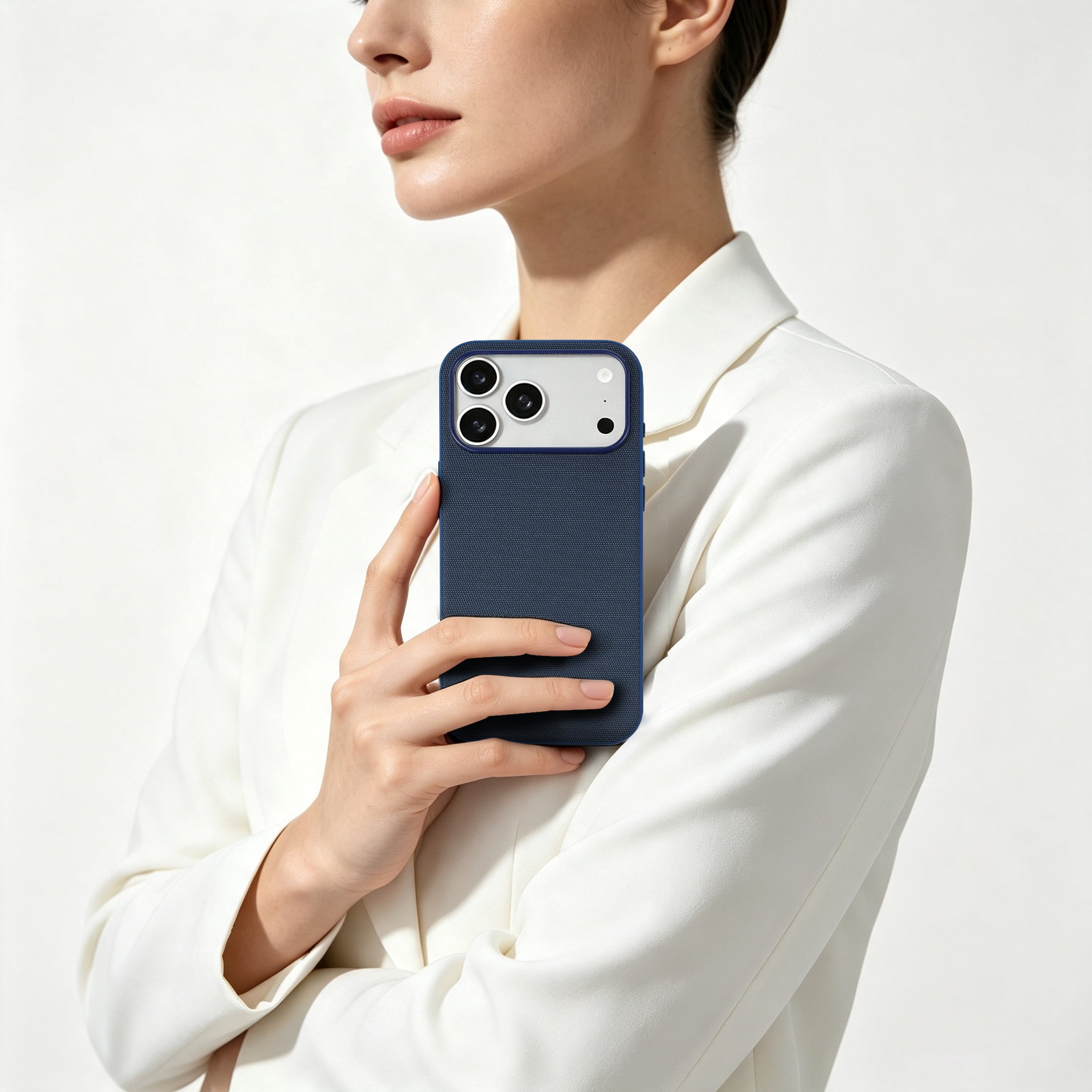 onn Woven Tech Case for Apple iPhone 18 Pro Max and iPhone 17 Pro Max, Navy