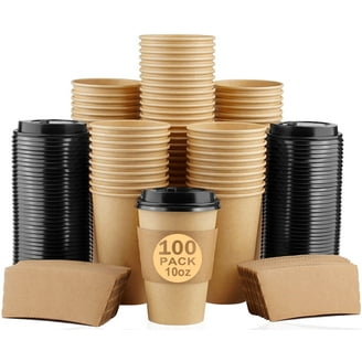 4oz Disposable Espresso Paper Hot Cups with Black Lids for Coffee To Go -  50 Sets, Print Design, Small Sample Shots - Walmart.com