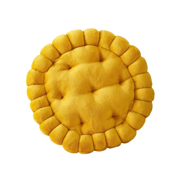 Cojín para asiento de sofá Kusrkot Forma de galleta amarillo