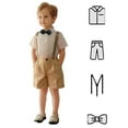 thumbnail image 2 of LYMAYTER ‌Formal Baby 4Pcs Set For Toddler Wedding Graduation Short Shirt Short Pants Suspenders Bow Tie‌, 2 of 8