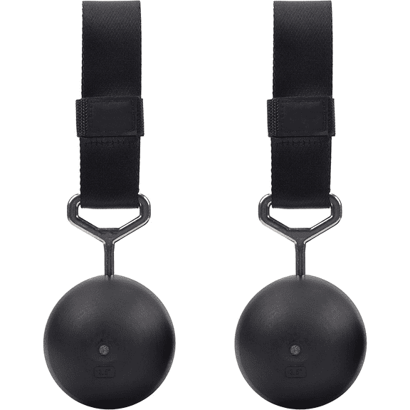 FITactic 3.5" Rock Climbing Solid Training Cannonball Bomb Power Pull Up Ball Hold Grips for Straps for Finger, Forearm, Biceps, Back Muscles (2 Balls, Black 3.5")