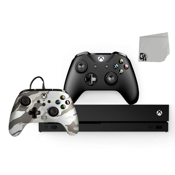 Restored Microsoft Xbox One X 1TB Gaming Console Black with Metallic Arctic Camo Controller Included BOLT AXTION Bundle (Refurbished)