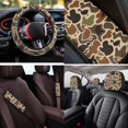 thumbnail image 4 of XYZCANDO Duck Camo 14 Pack Car Seat Covers Full Set Steering Wheel Cover Auto Center Console Pad Seat Belt Pads Headrest Covers Cup Coasters for Most Cars SUVs Sedans, 4 of 7