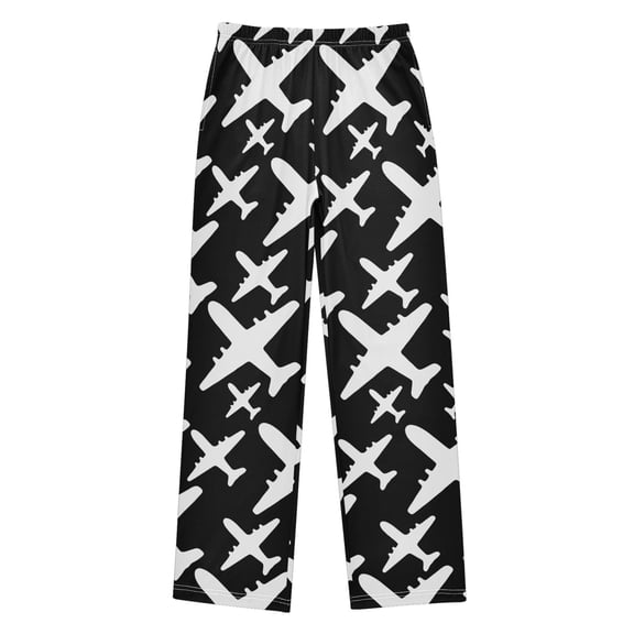 joogoo Cute Airplane Pattern Kids Pajama Pants Pj Bottoms Boy Girls Sleepwear Lounge L