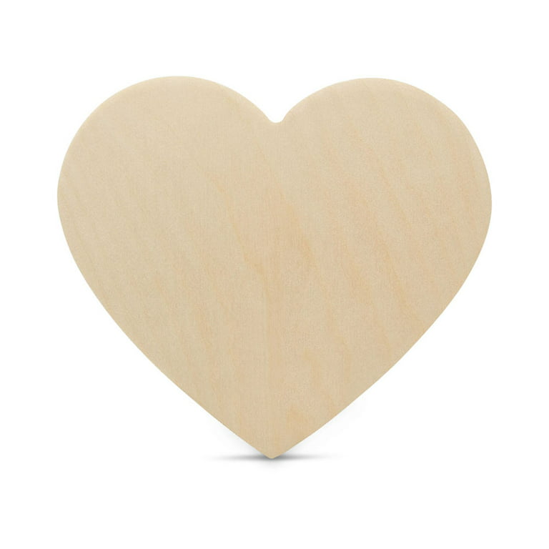 Wooden Heart Cutouts for Crafts 10 inch, 1/4 inch Thick, Pack of